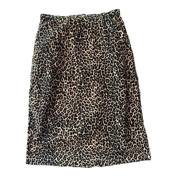 Newport News Dresses & Skirts - Vintage Newport Jeanology Leopard High Waist Pencil Skirt Size 8 Animal Print